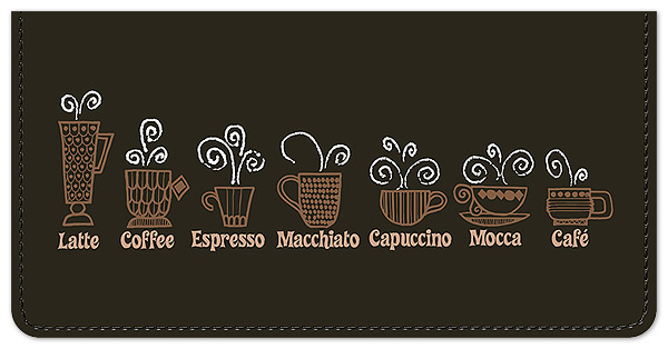 Coffee Time Checkbook Cover